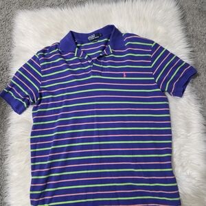 Men Ralph Lauren Polo with Blue and Green Stripes
